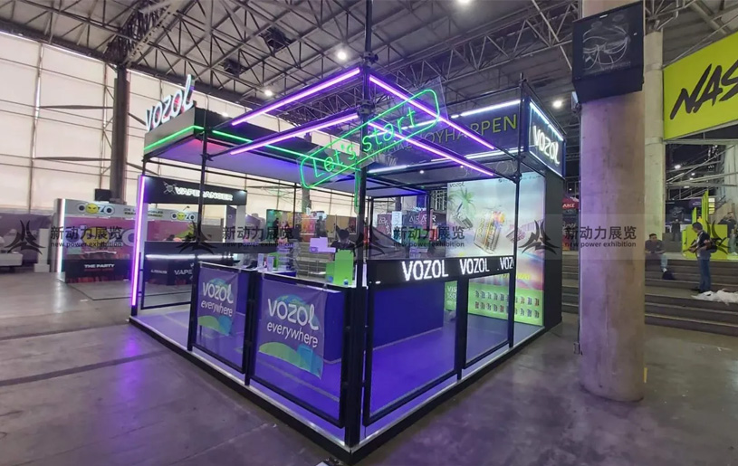 南美哥伦比亚电子烟CBD博览会-VOZOL微纵展位设计搭建